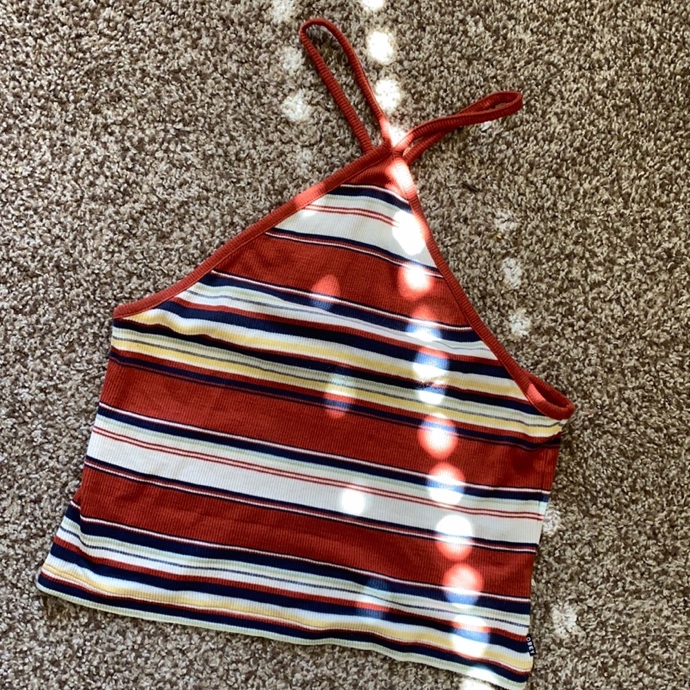 Obey striped cropped tank